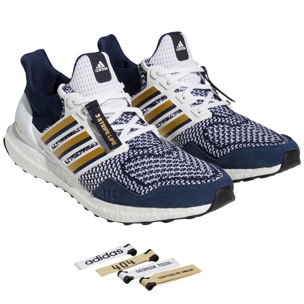 adidas Georgia Tech Ultraboost 1.0 Shoes - Mens Size 7, Womens 8 - White Blue
